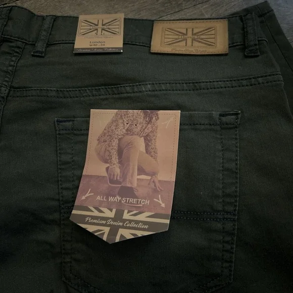 7 DOWNIE ST. Mens  Pants Size 40x34 Green London Mid Rise Tapered NWT - Picture 5 of 5